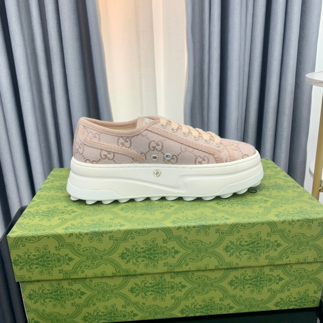 GG SNEAKER FLATFORM PASTEL PINK CANVAS