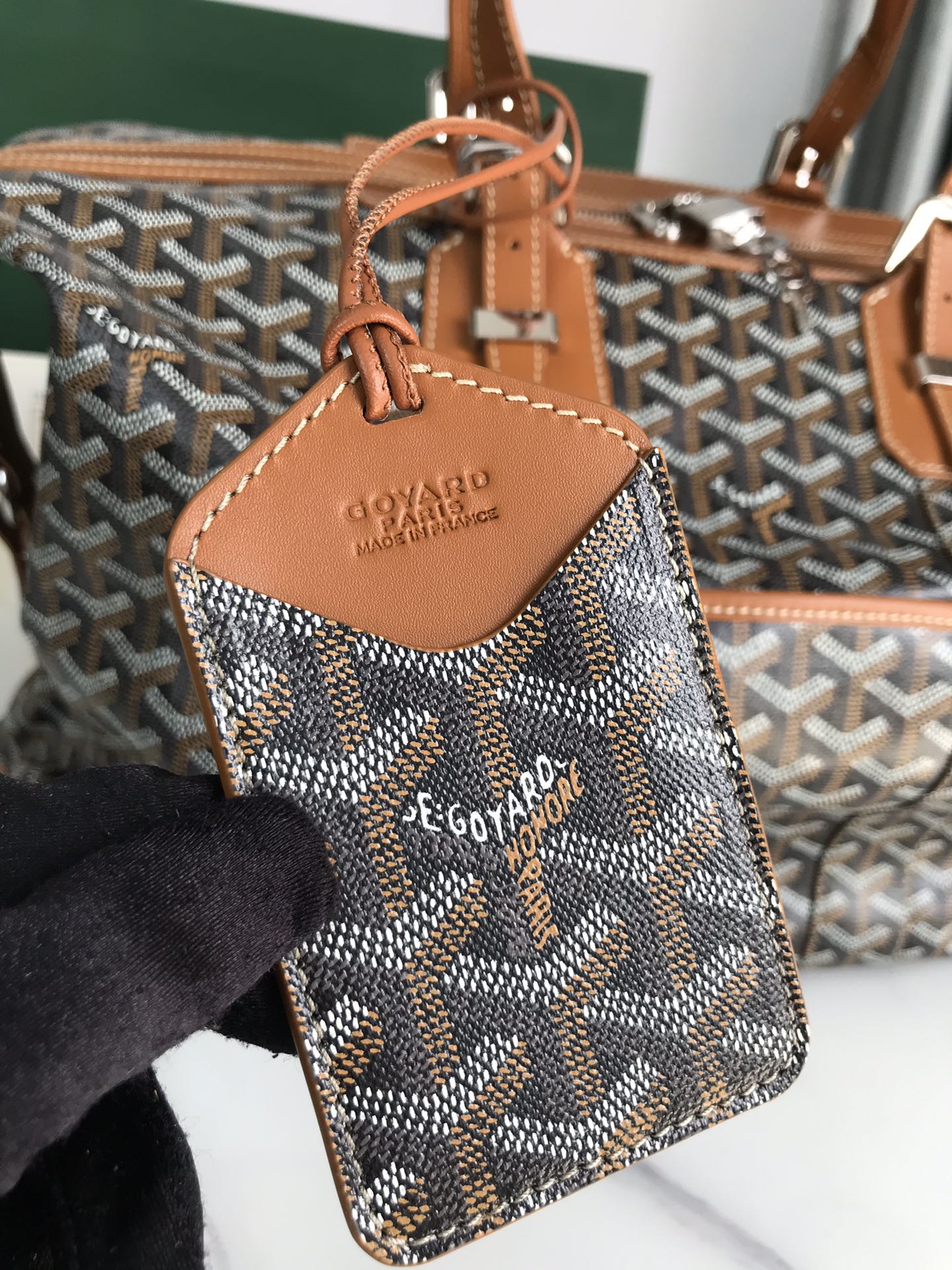 Goyard Boeing Travel Bag 45cm Black Tan Canvas & Calfskin