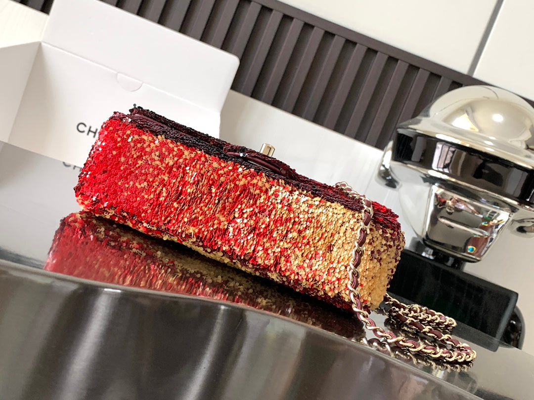 CC 26s Flap Bag Red Sequins 996774 GHW