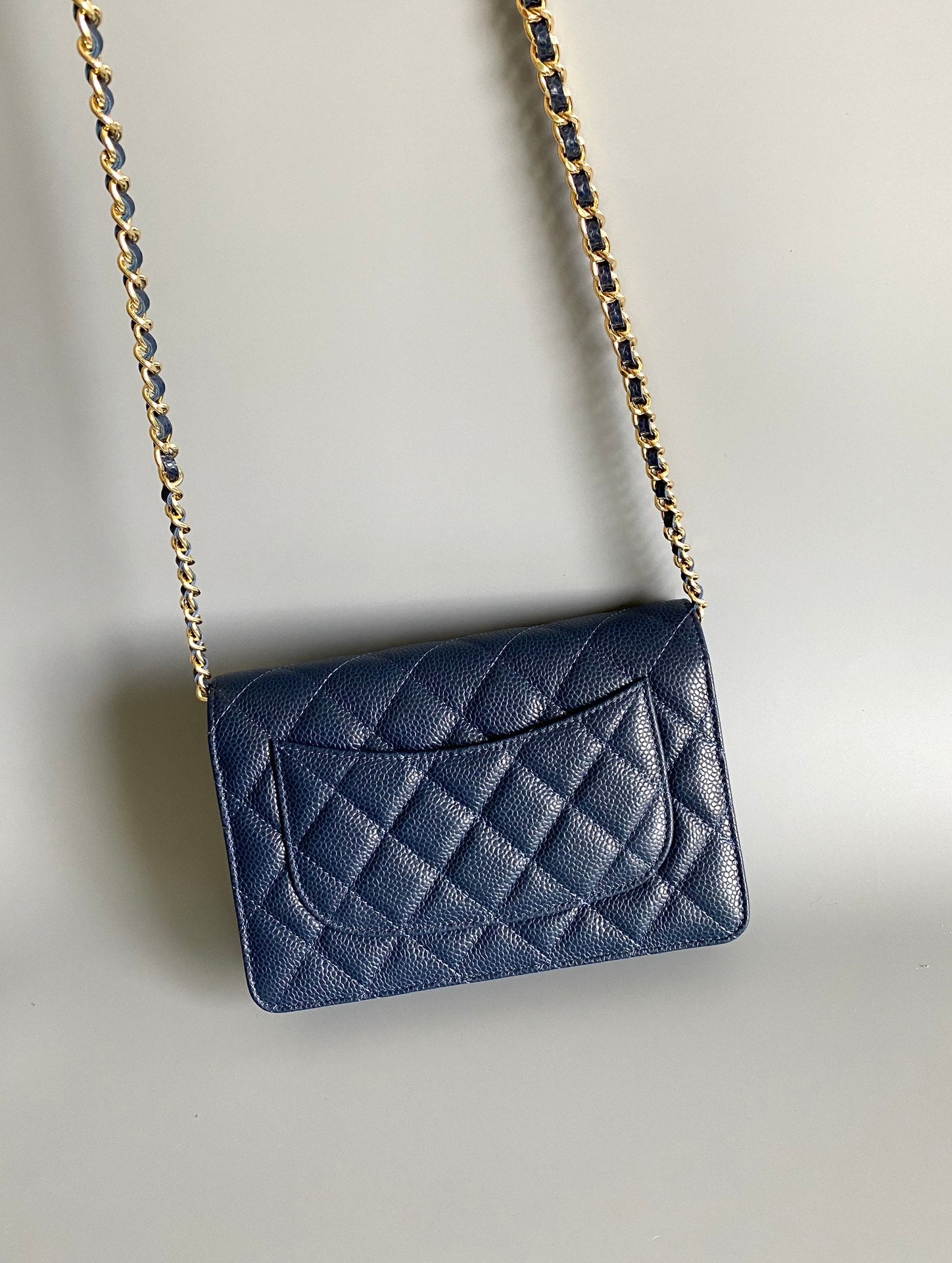 CC WOC Fortune Bag Navy Blue Quilted Caviar Leather 223295