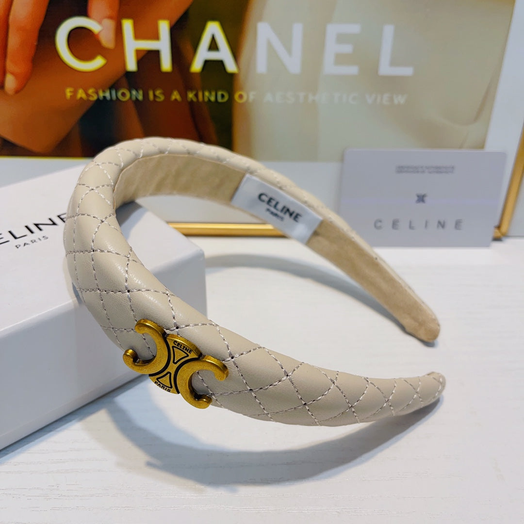 WHITE CREAM LAMBSKIN HAIRBAND 925628