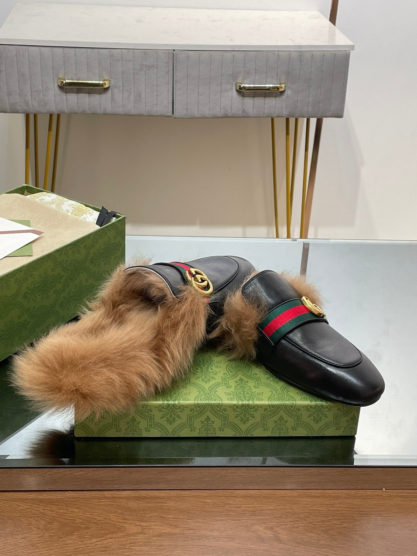 2015 RE-EDITION MEN'S PRINCETOWN IN BLACK CALFSKIN AND LAMB WOOL LINING