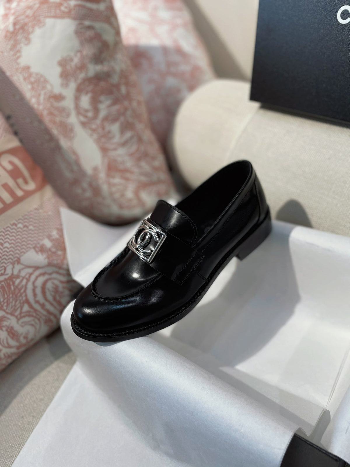 Chanel 26s Loafers Black Smooth Leather 156351