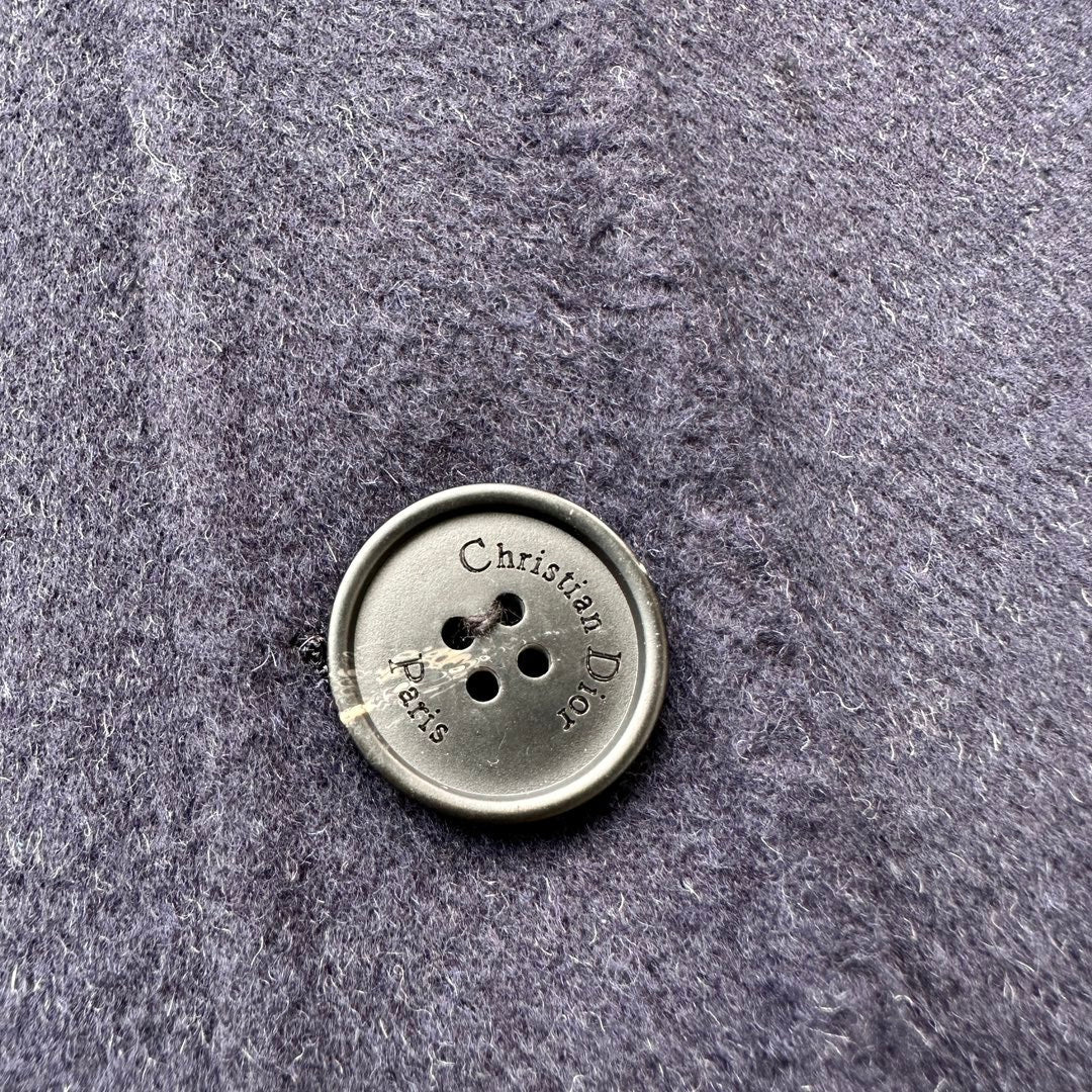 CD 26s V Neck Wool Jacket Navy Blue Oblique Wool 429346