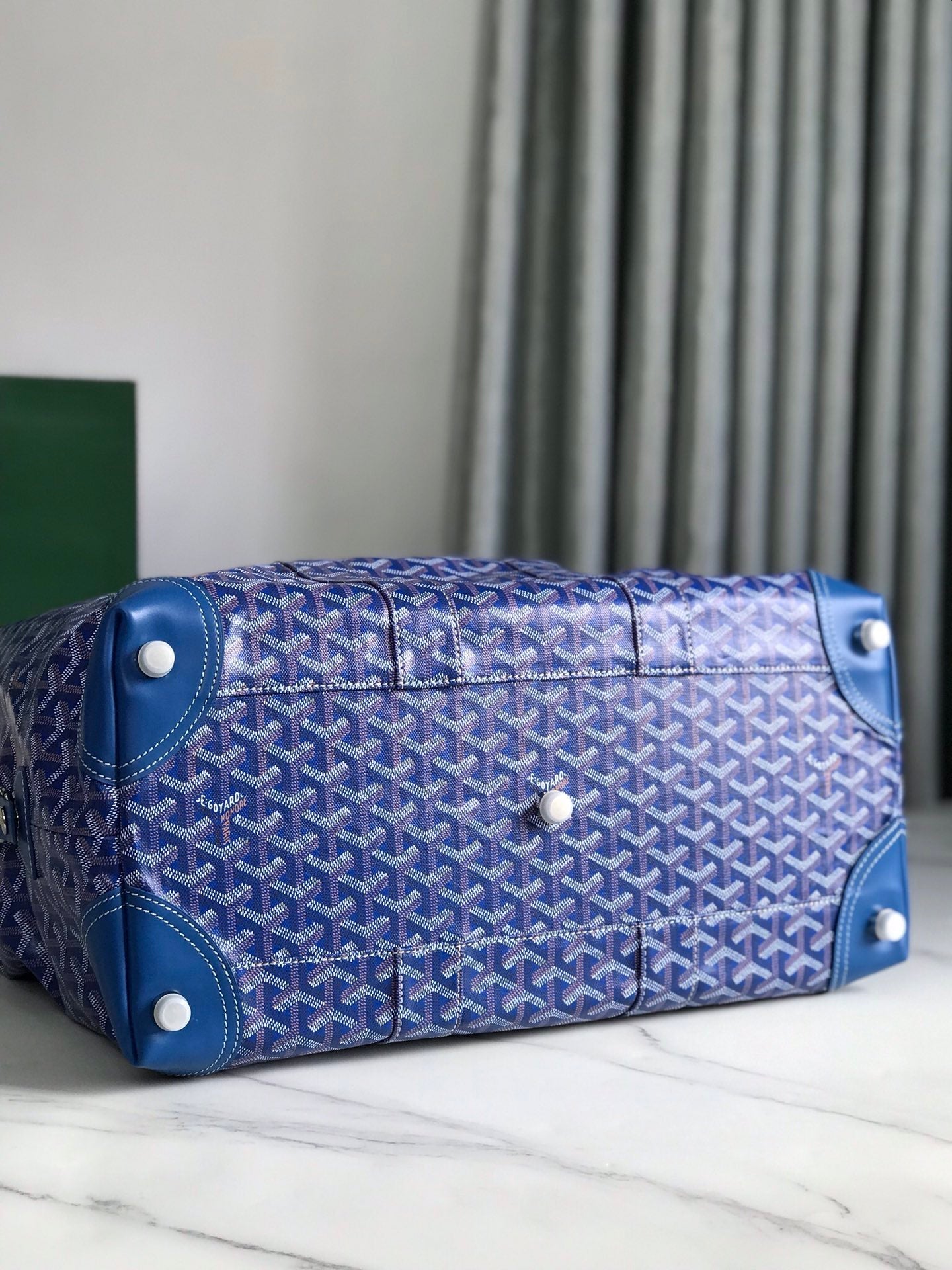 Goyard Boeing Travel Bag 45cm Blue Canvas & Calfskin