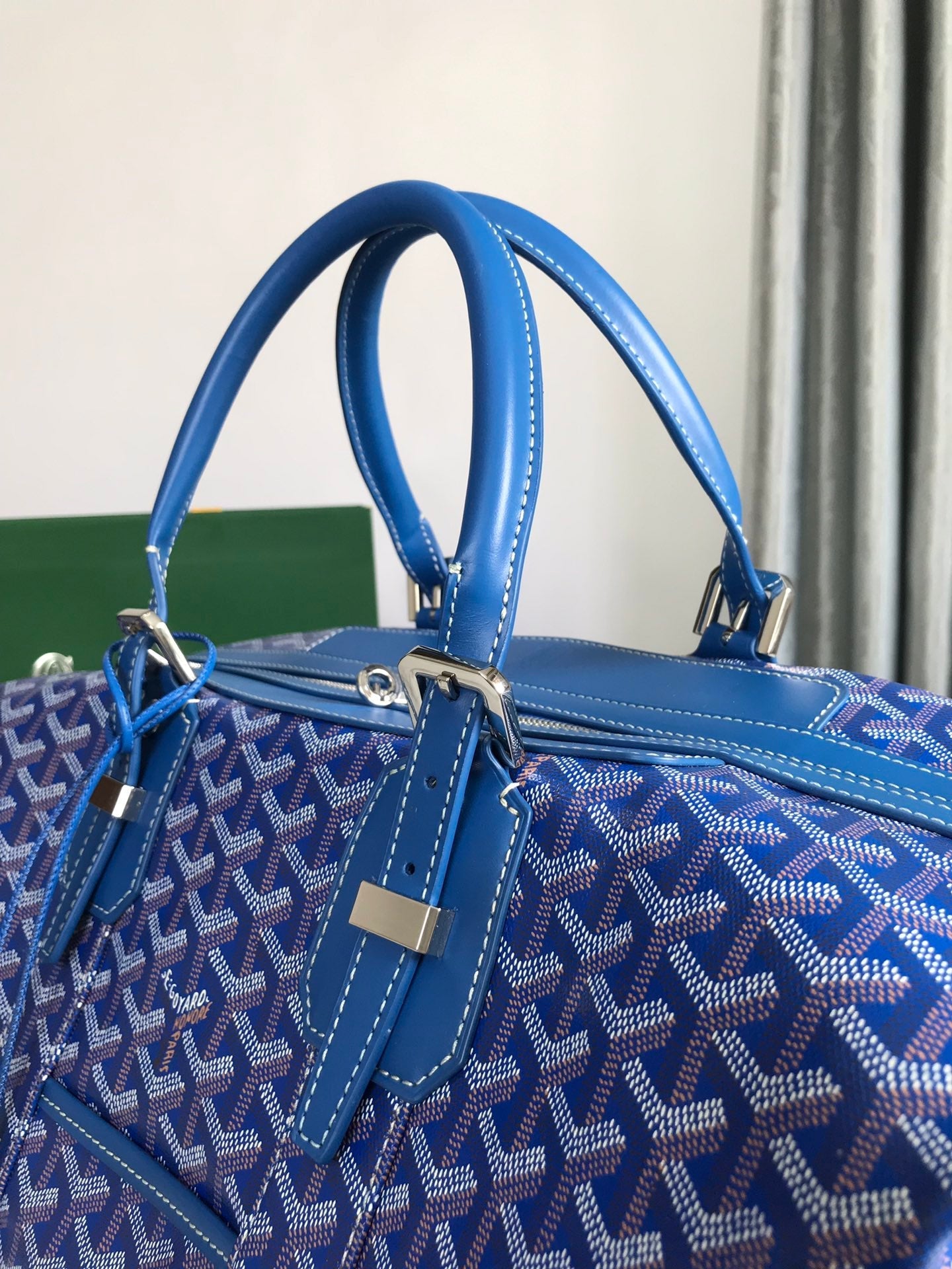 Goyard Boeing Travel Bag 45cm Blue Canvas & Calfskin