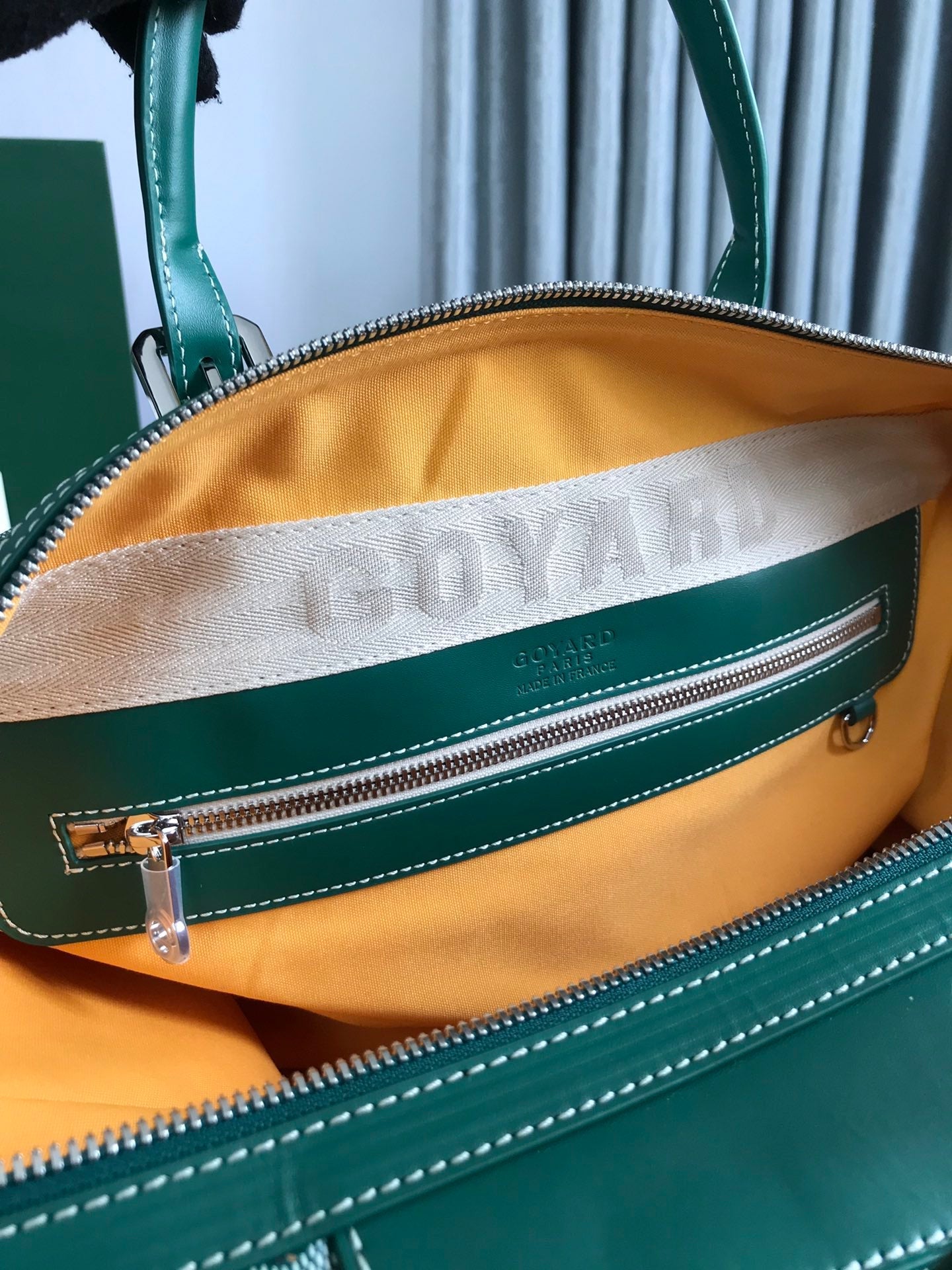 Goyard Boeing Travel Bag 45cm Green Canvas & Calfskin