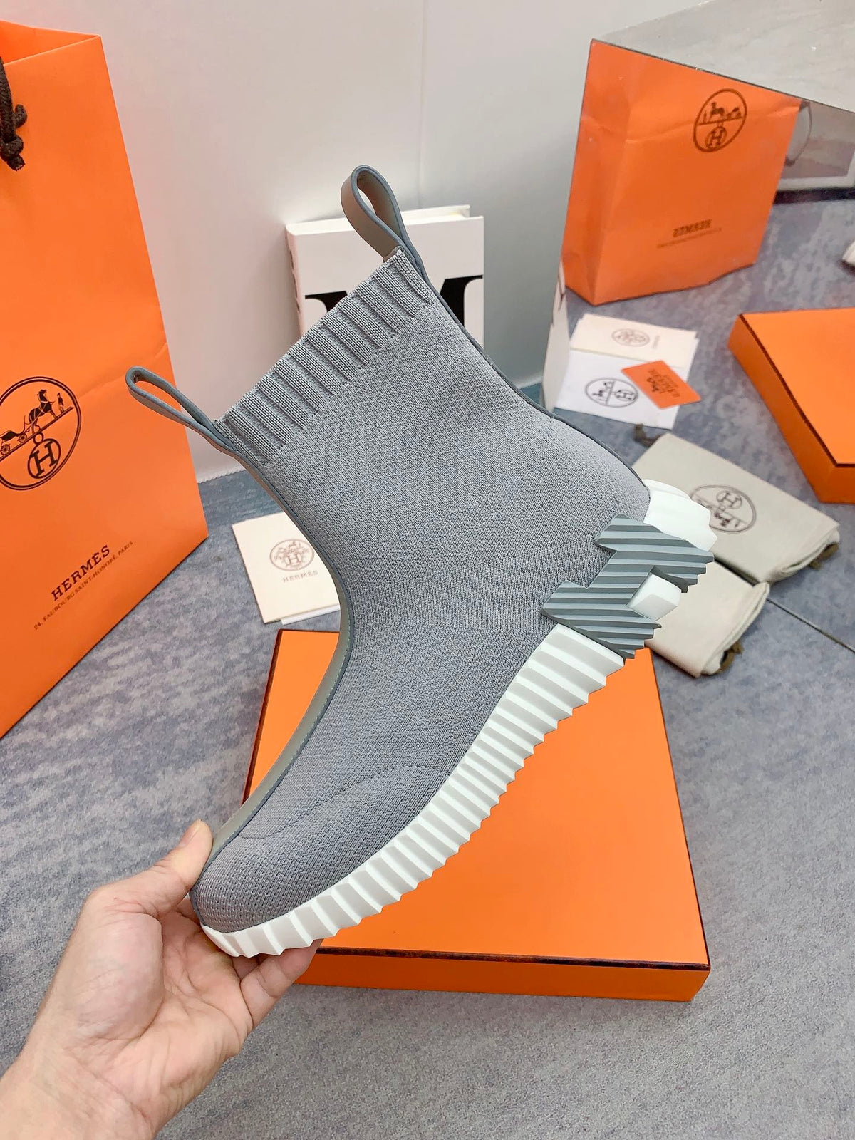 HM 26s Fun Sneakers Grey Knit 160932