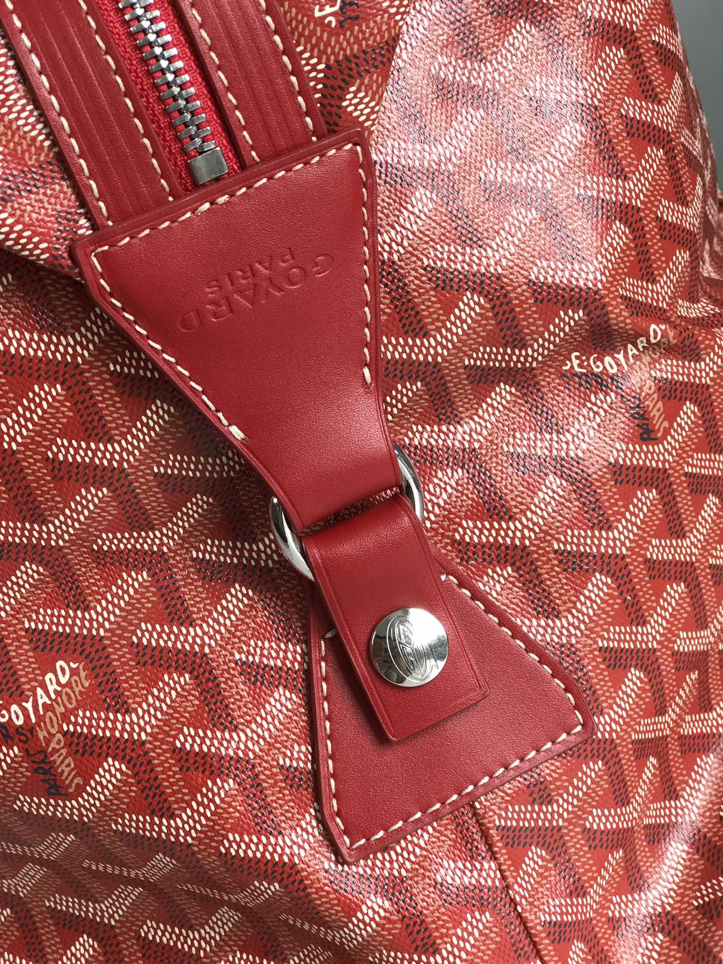Goyard Boeing Travel Bag 45cm Red Canvas & Calfskin