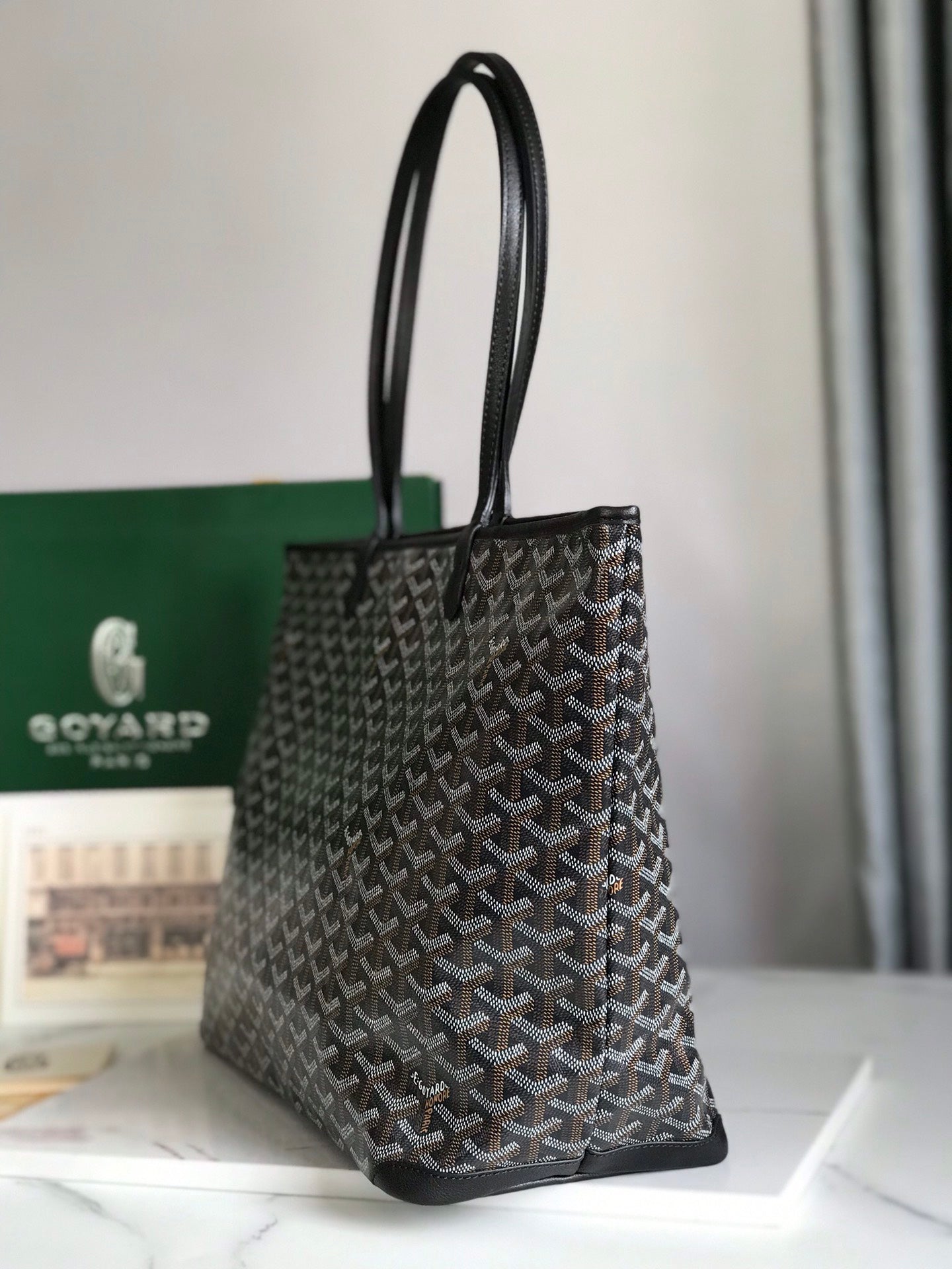Goyard Artois PM Bag 35cm Black Canvas & Calfskin