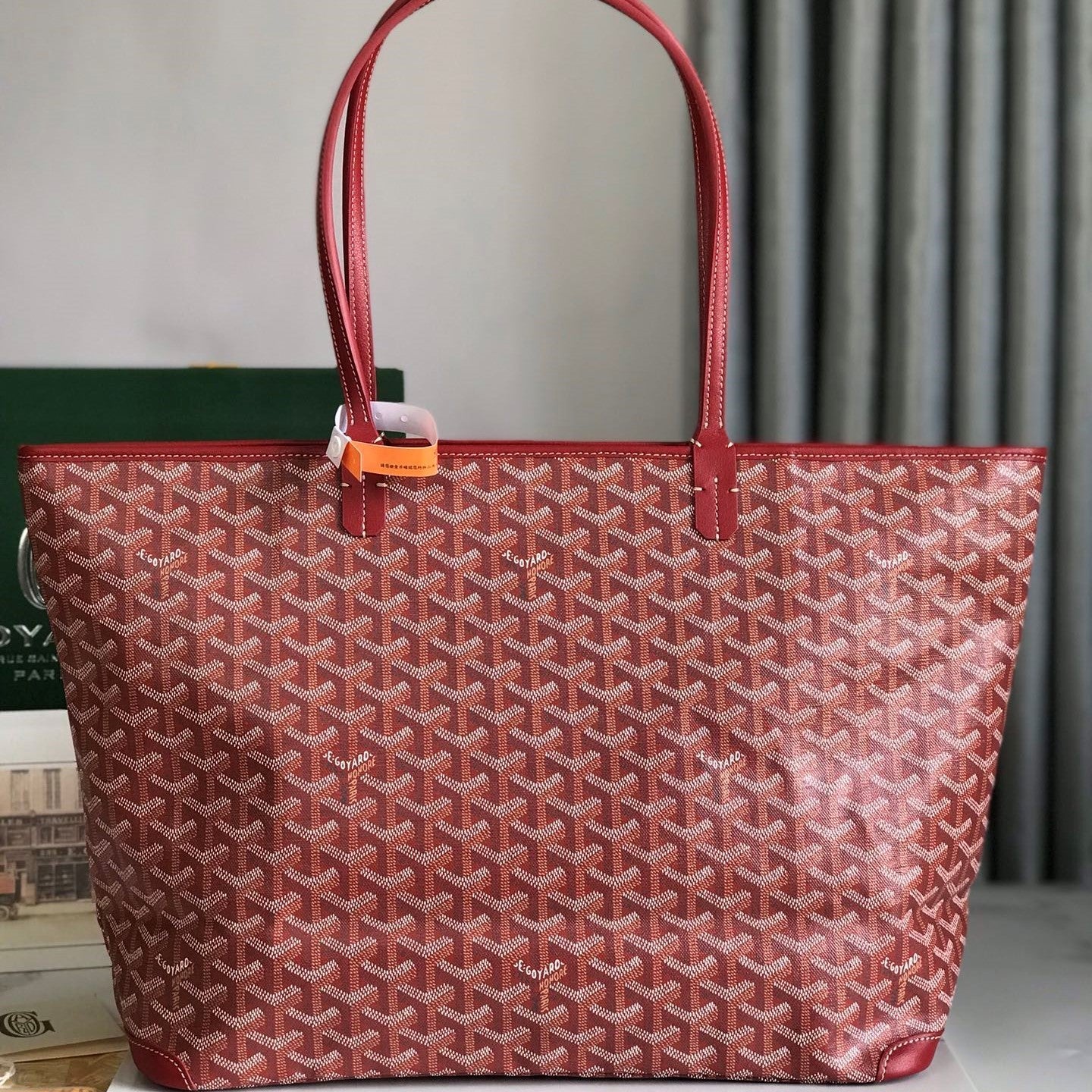 Goyard Artois PM Bag 35cm Red Canvas & Calfskin