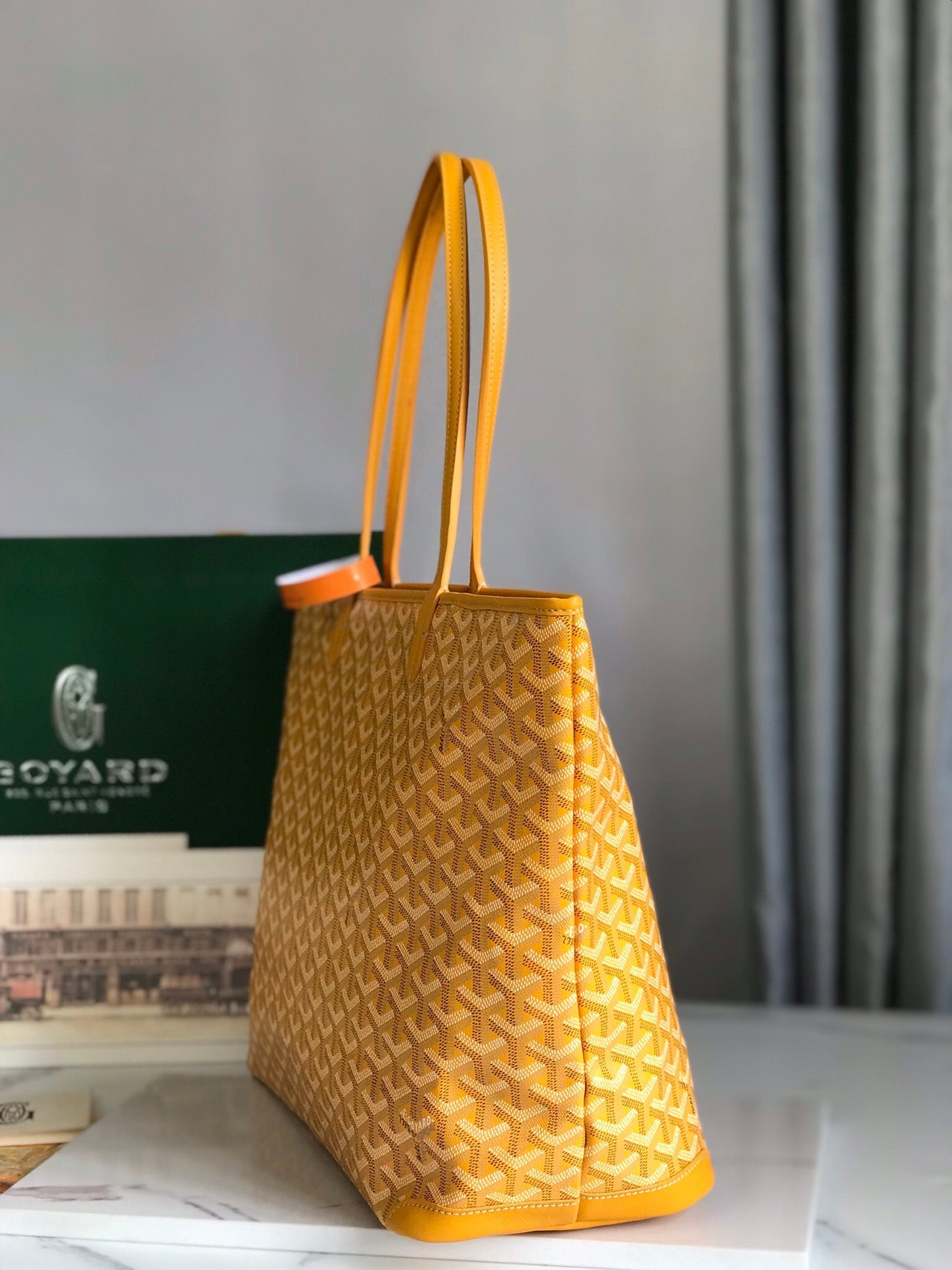 Goyard Artois PM Bag 35cm Yellow Canvas & Calfskin