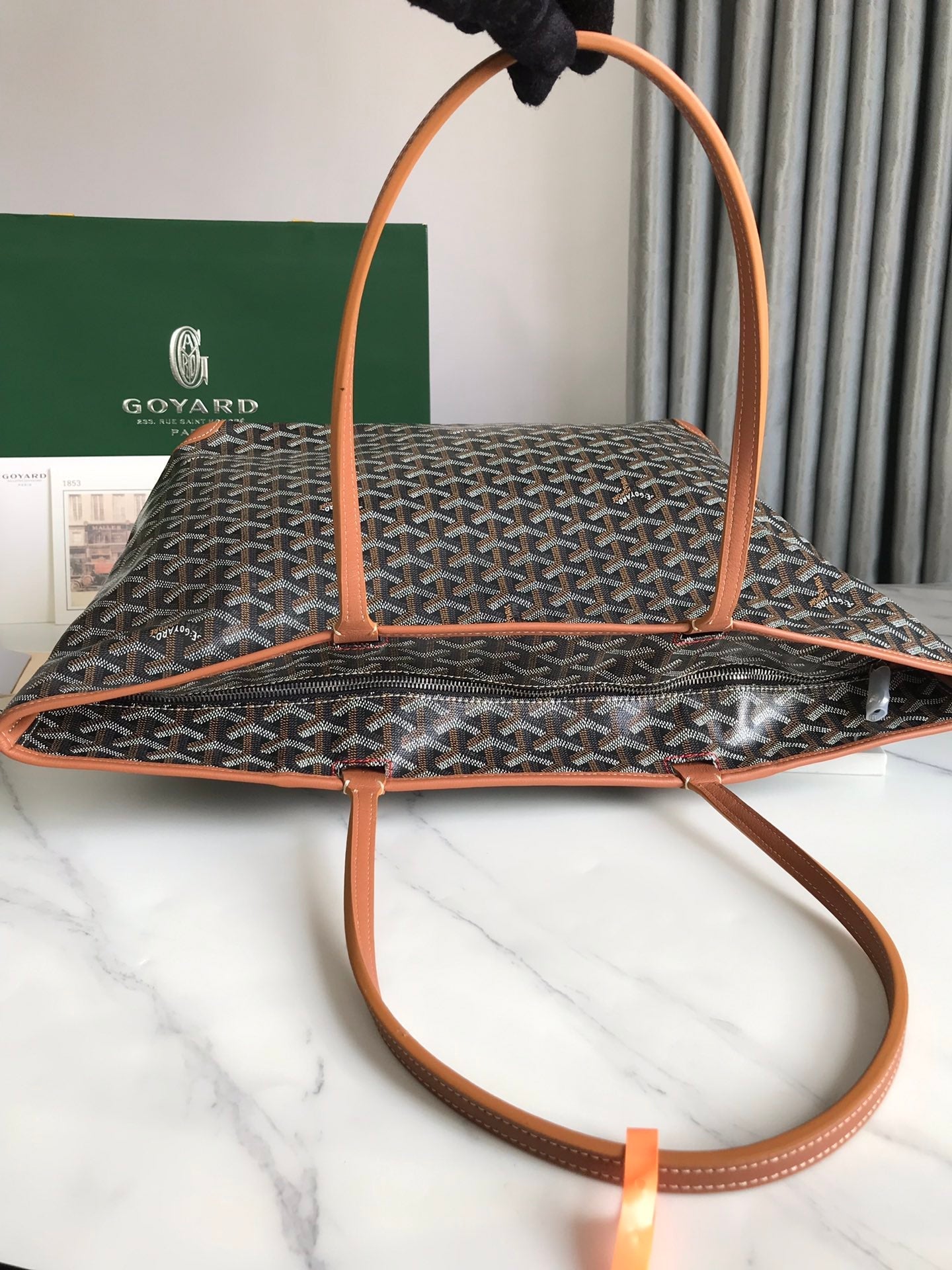 Goyard Artois PM Bag 35cm Black Tan Canvas & Calfskin