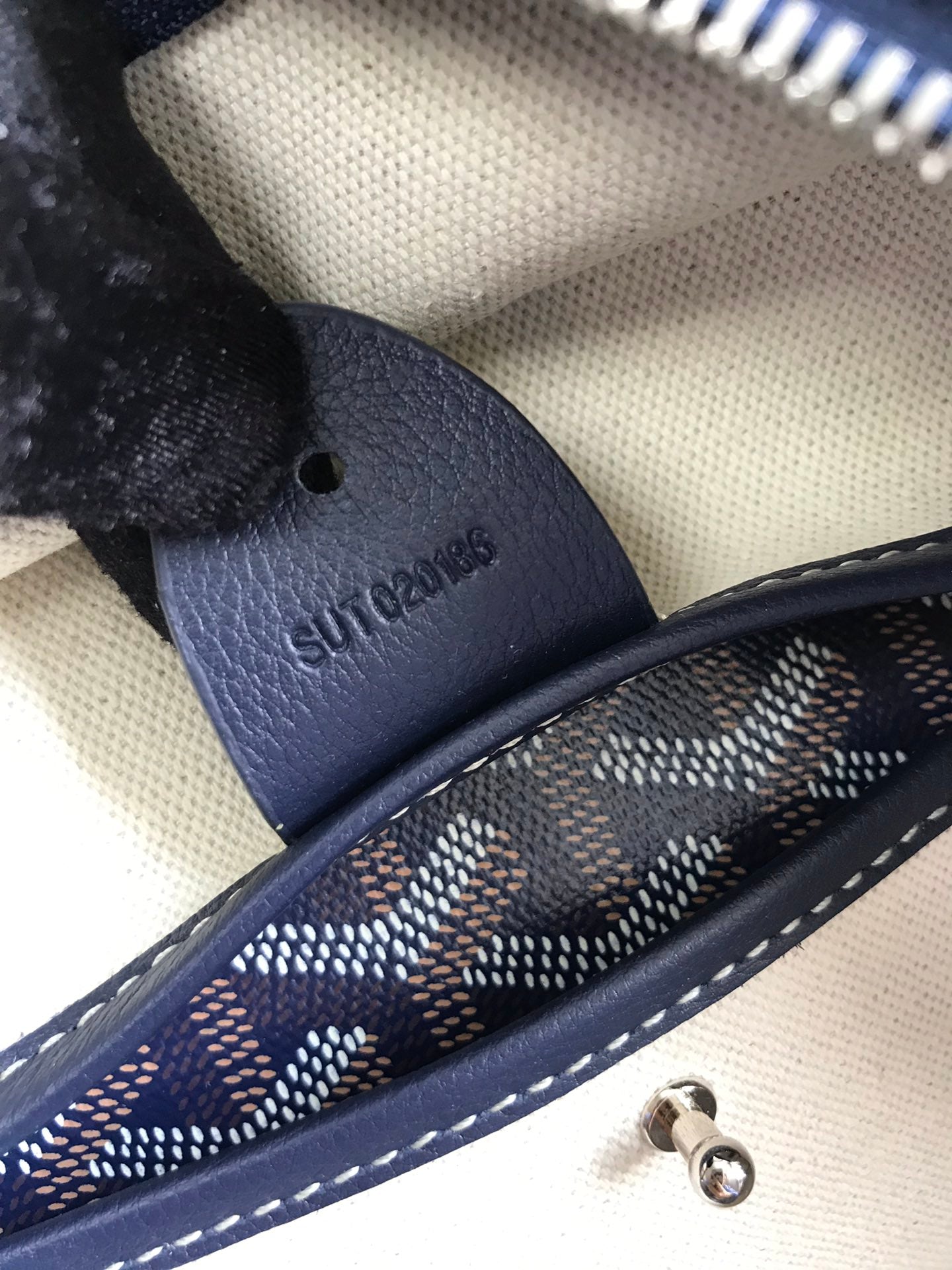 Goyard Artois PM Bag 35cm Navy Blue Canvas & Calfskin