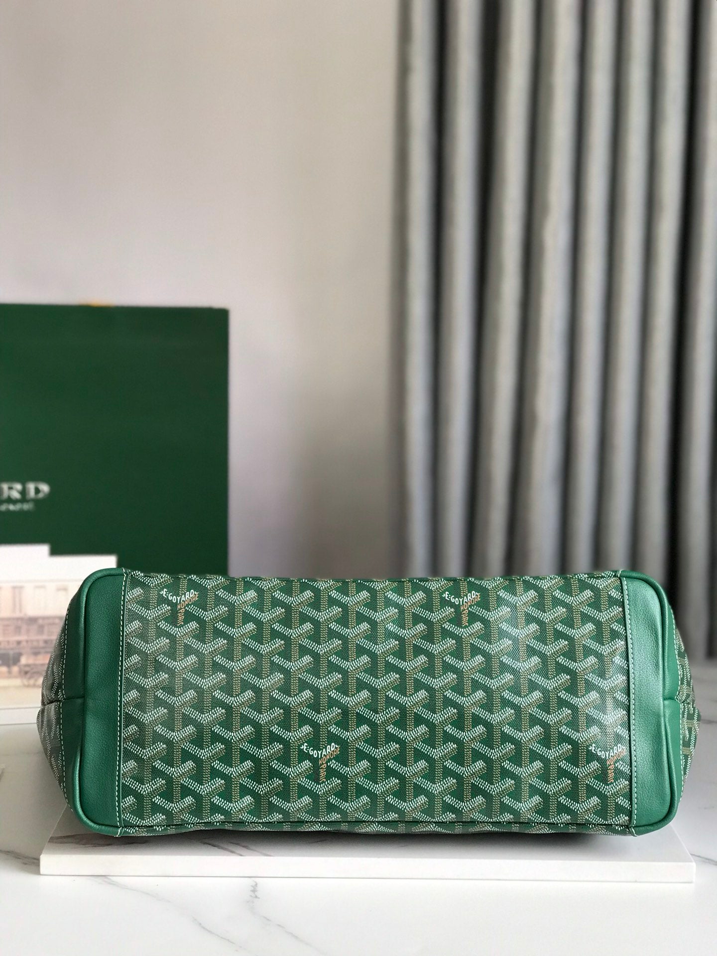 Goyard Artois PM Bag 35cm Green Canvas & Calfskin
