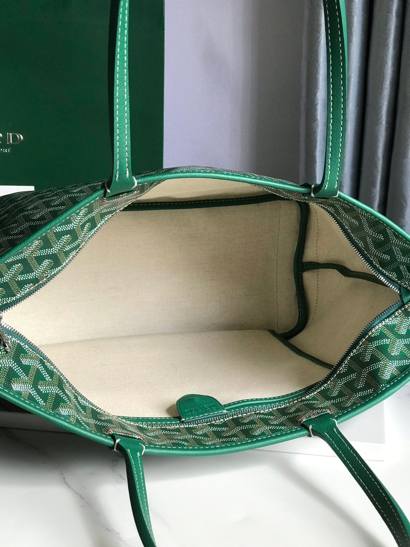 Goyard Artois Bag 30cm Green Canvas & Calfskin