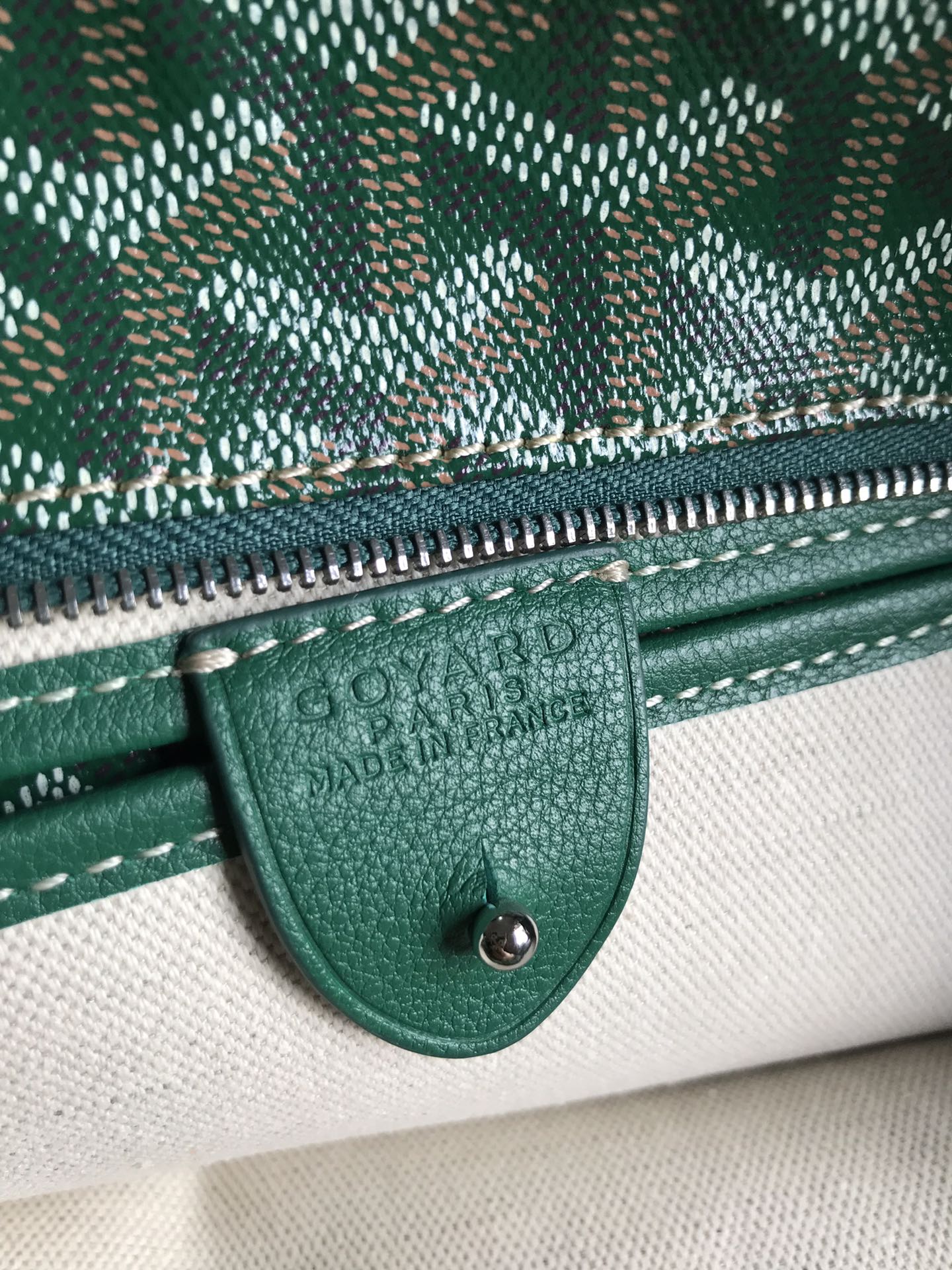 Goyard Artois Bag 30cm Green Canvas & Calfskin