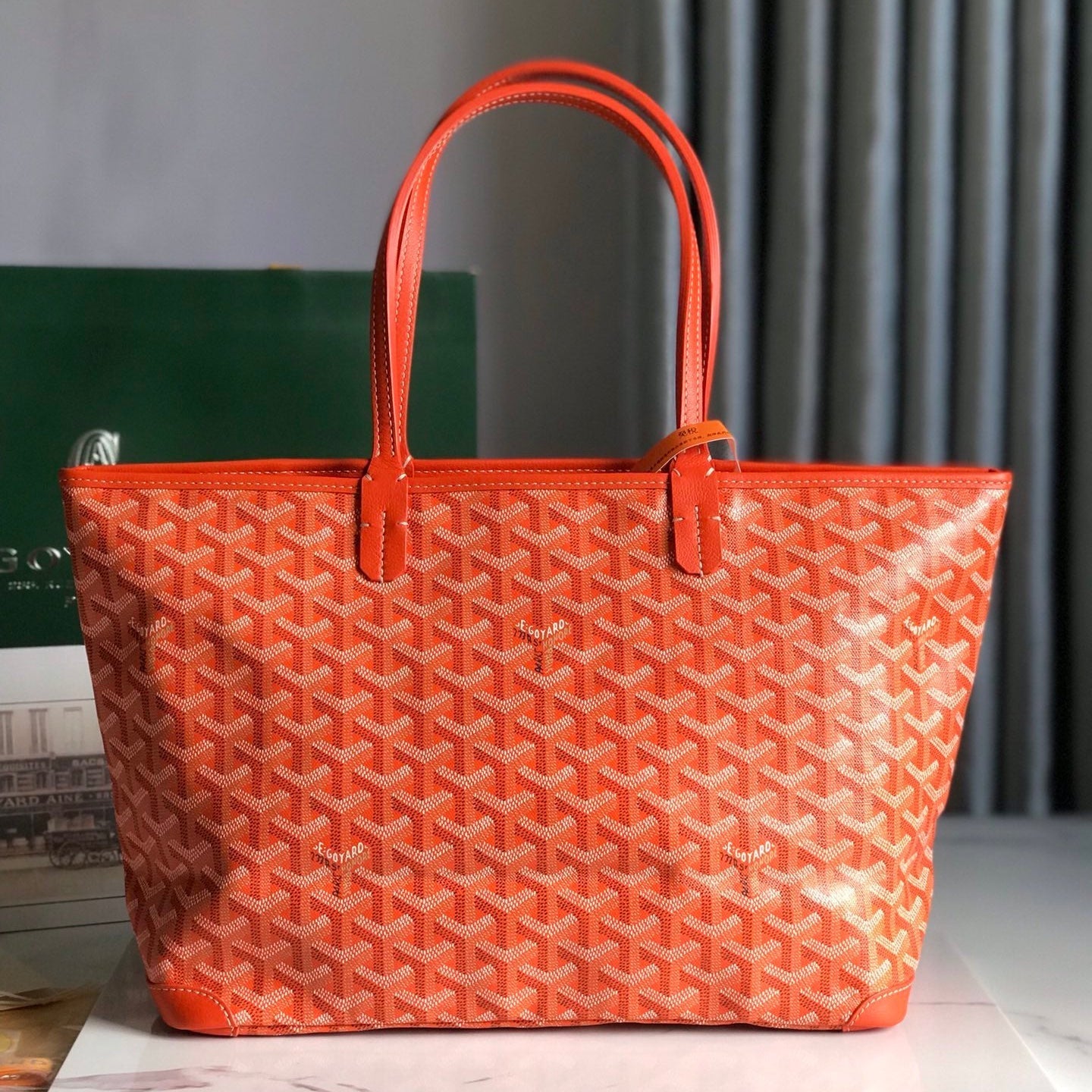 Goyard Artois Bag 30cm Orange Canvas & Calfskin