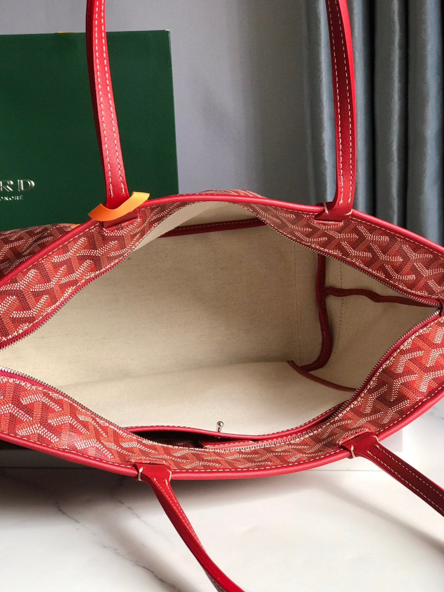 Goyard Artois Bag 30cm Red Canvas & Calfskin