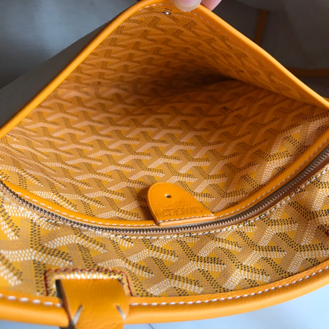 Goyard Artois Bag 30cm Yellow Canvas & Calfskin
