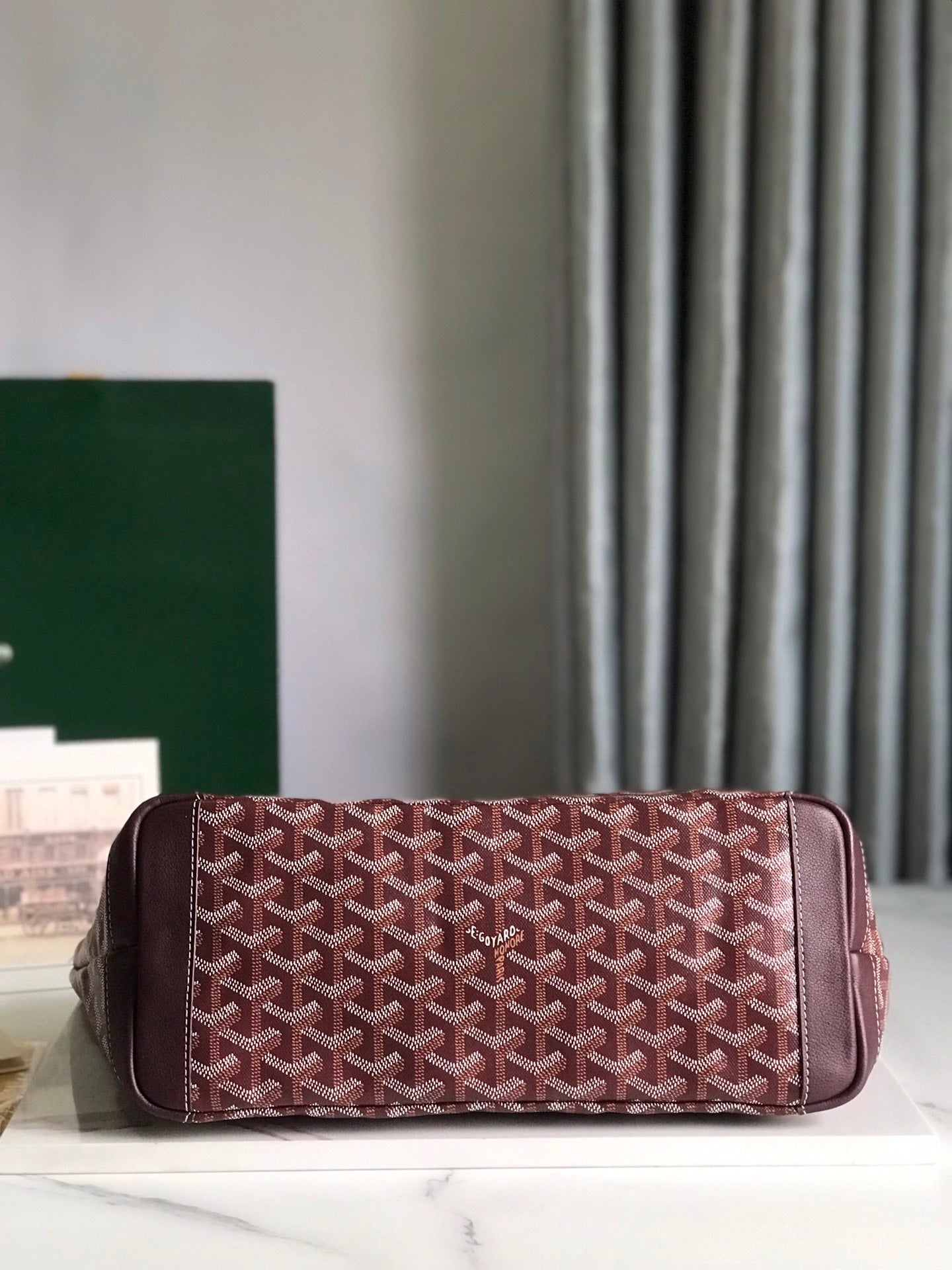 Goyard Artois Bag 30cm Burgundy Canvas & Calfskin