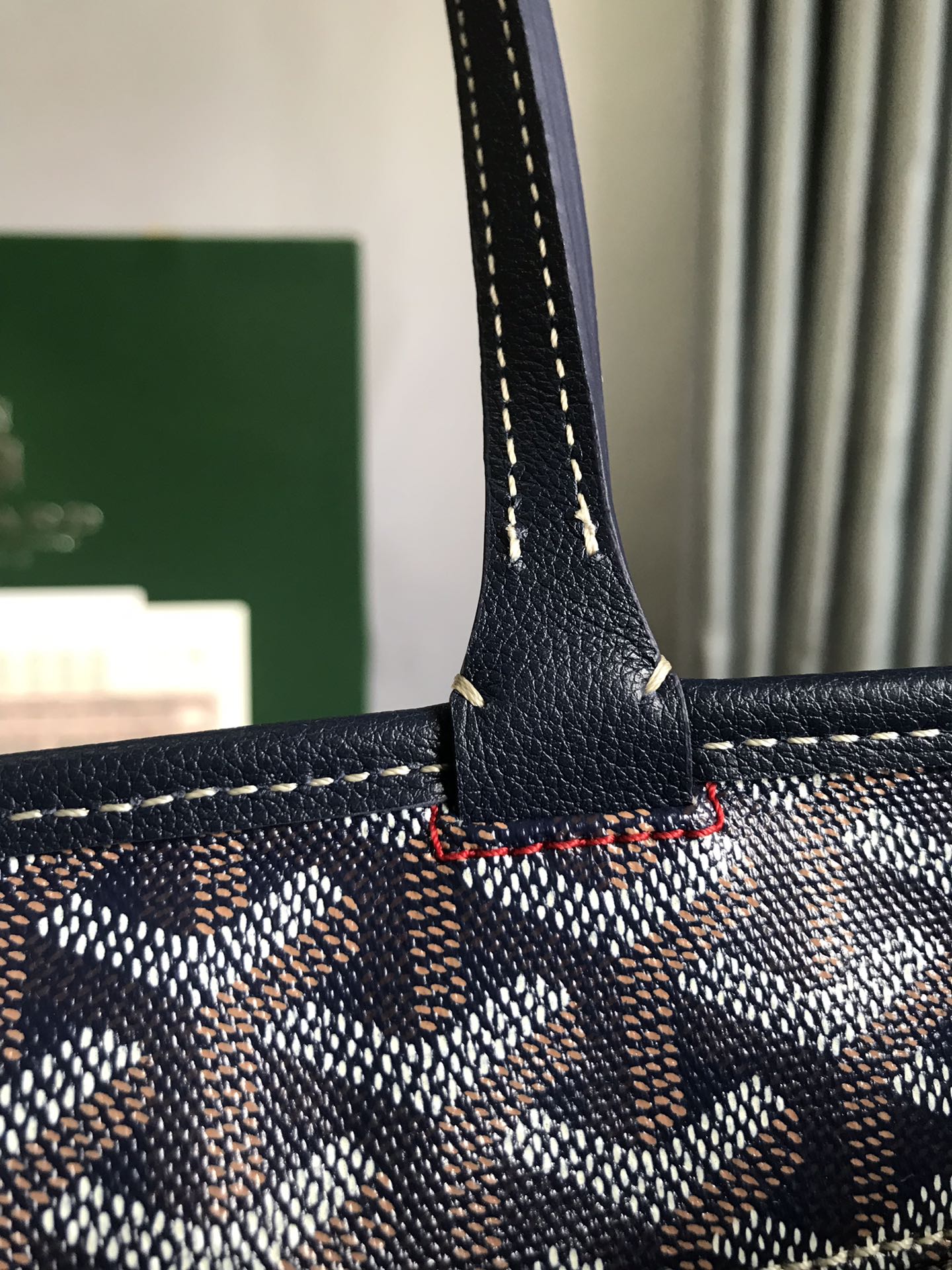 Goyard Artois Bag 30cm Navy Blue Canvas & Calfskin