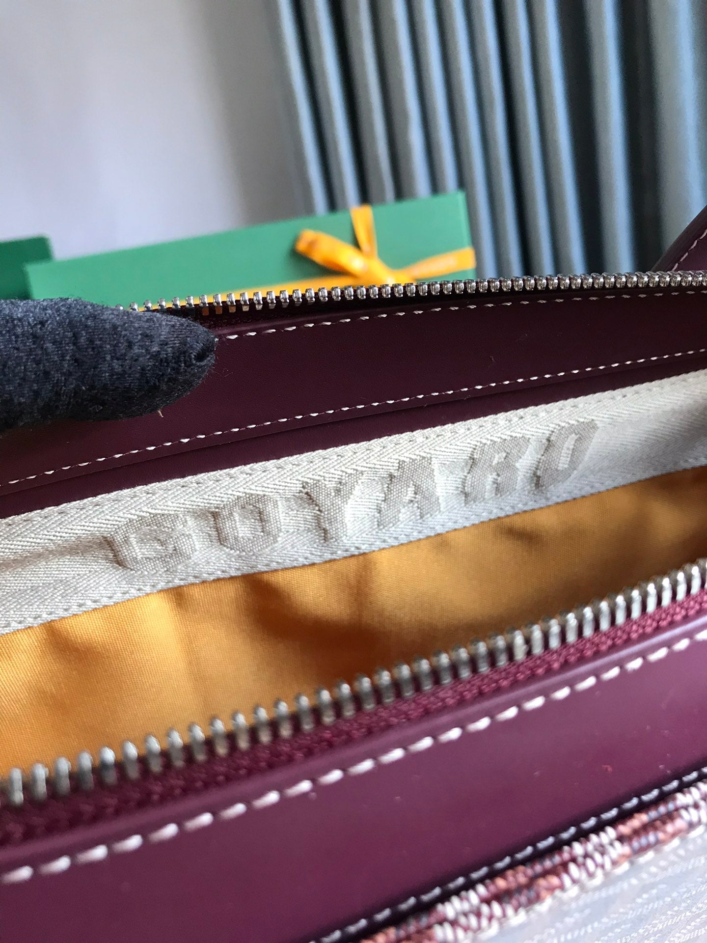 Goyard Okinawa PM Bag 35.5cm Burgundy Canvas&Calfskin