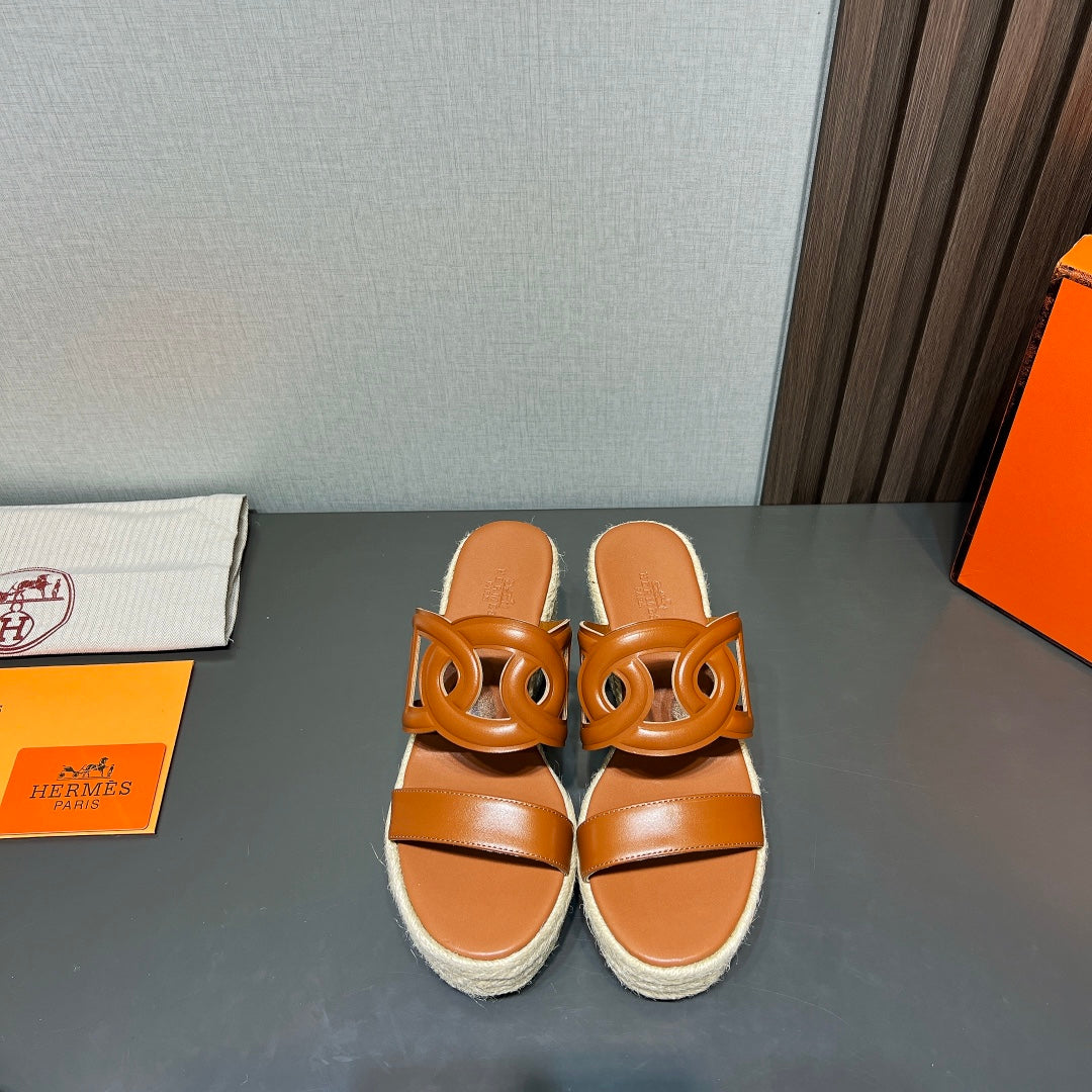 Hithewa ITHEA 80 ESPADRILLE CARAMEL CALFSKIN