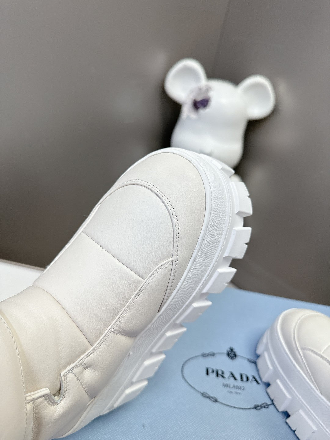 Prada 26s Platform Snow Boots With Strap Cowhide 951769