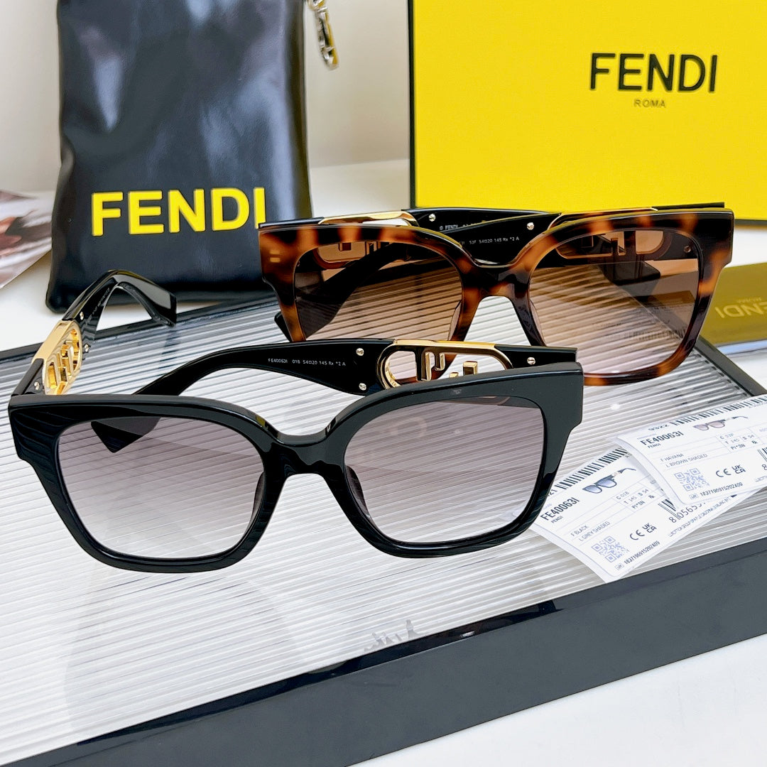 DIAGONAL SQUARE FRAME SUNGLASSES FE40063 IN ACETATE