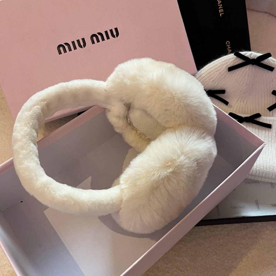 Miu Earmuffs White Fur 490480