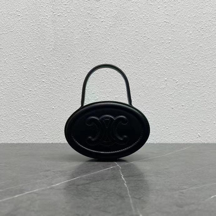 Celine Oval Minaudière Cuir Triomphe Black Calfskin