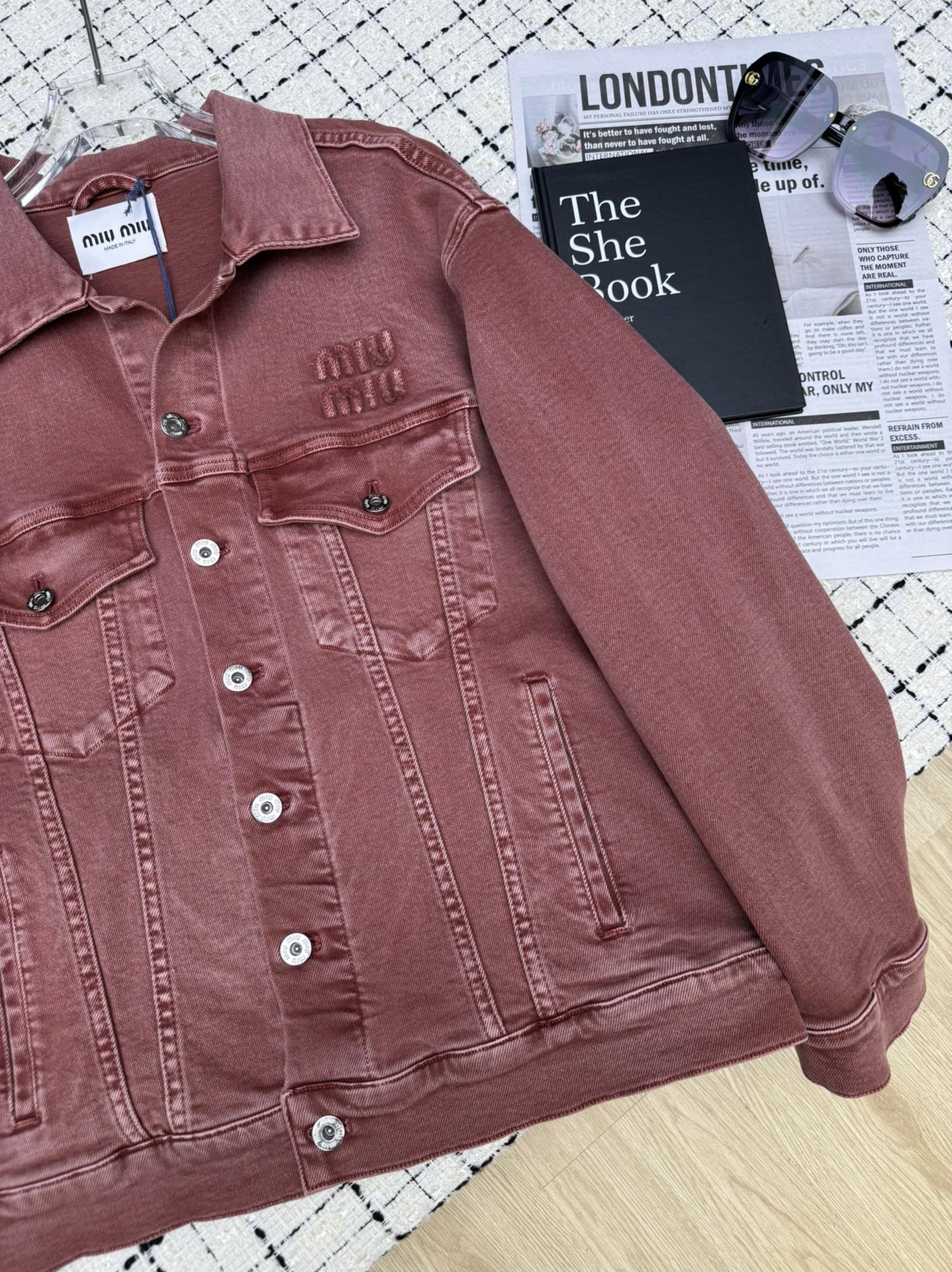 Miu Appliqué Embroidered Jacket Denim 404849