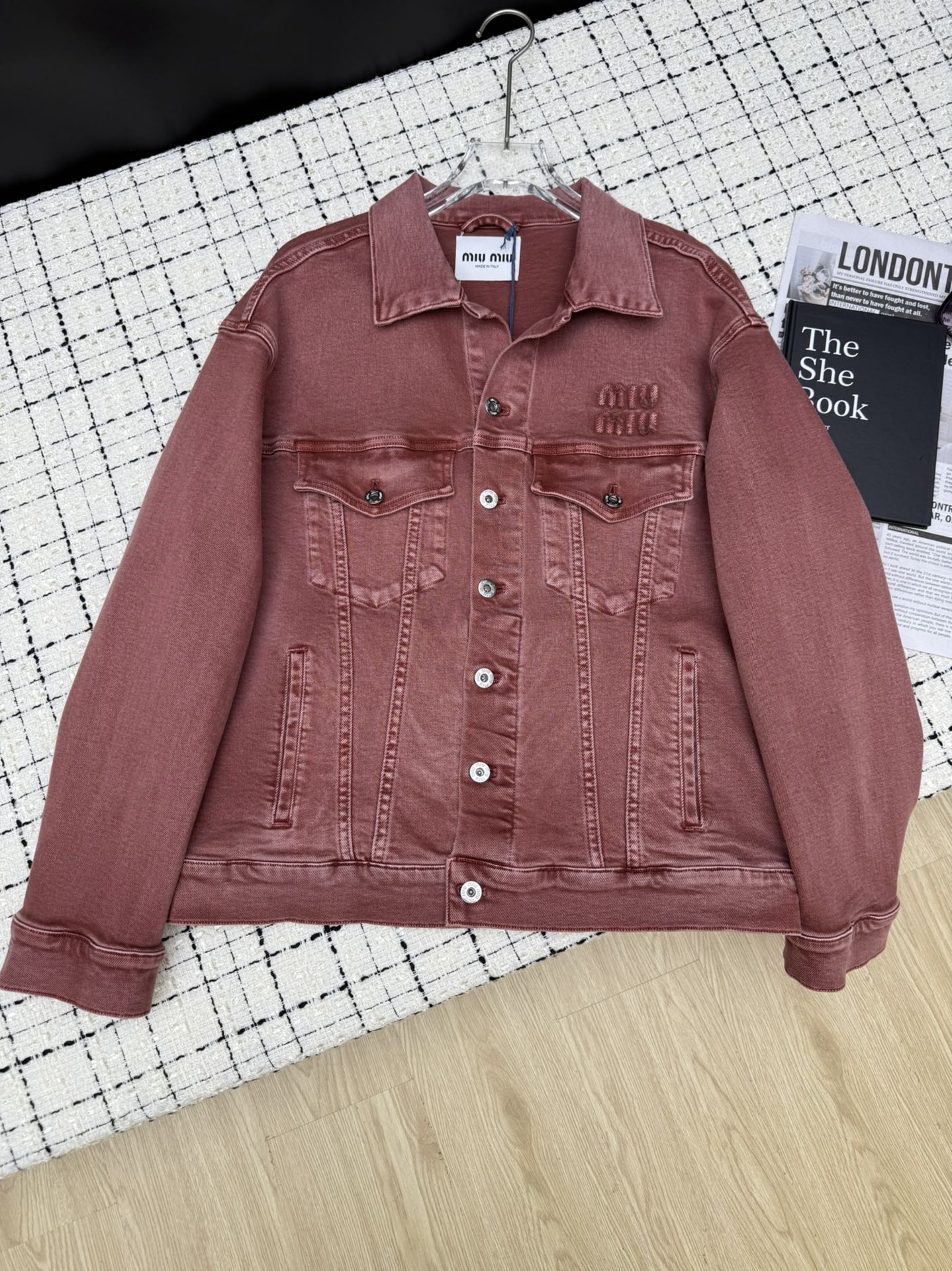 Miu Appliqué Embroidered Jacket Denim 404849