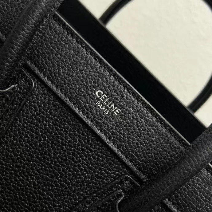 Celine Luggage Nano Bag 20cm Black Cowhide