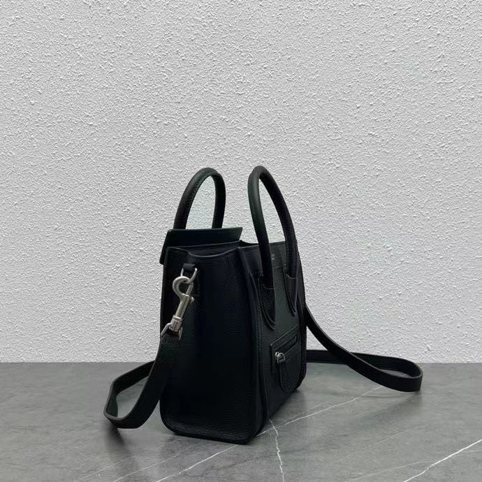 Celine Luggage Nano Bag 20cm Black Cowhide