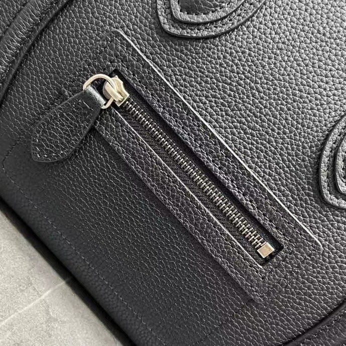 Celine Luggage Nano Bag 20cm Black Cowhide