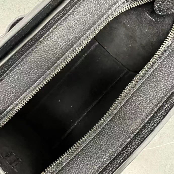 Celine Luggage Nano Bag 20cm Black Cowhide