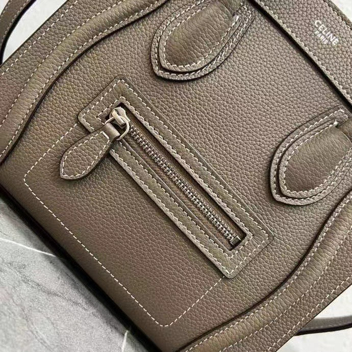 Celine Luggage Nano Bag 20cm Taupe Cowhide
