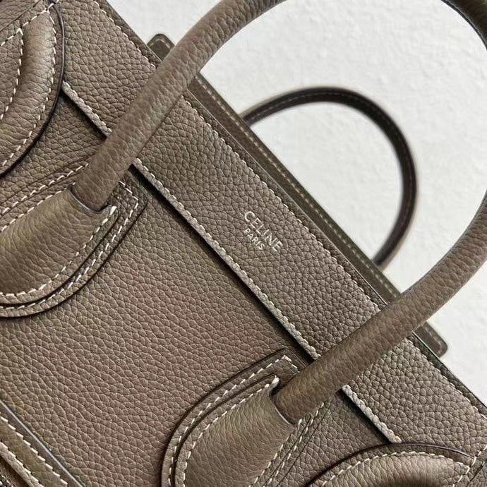 Celine Luggage Nano Bag 20cm Taupe Cowhide