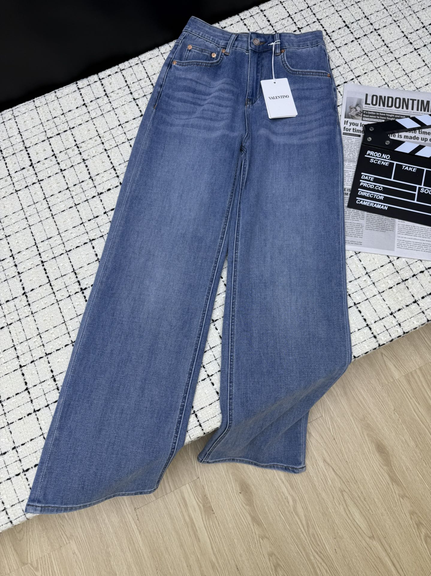 Valentino Flared Jeans Embroidered Logo Applique 404871