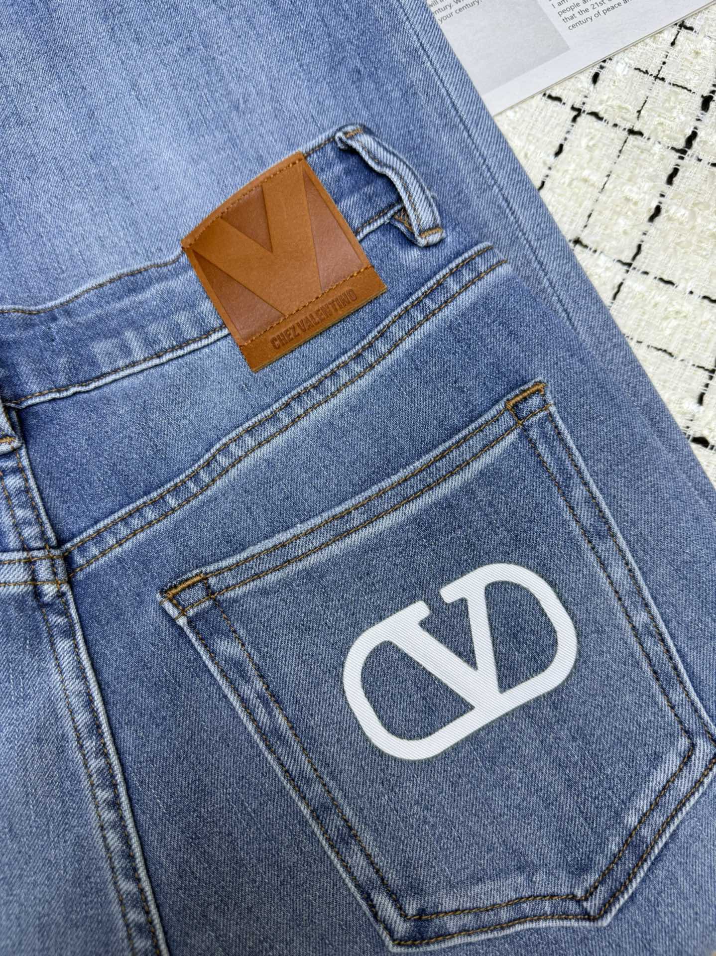 Valentino Flared Jeans Embroidered Logo Applique 404871