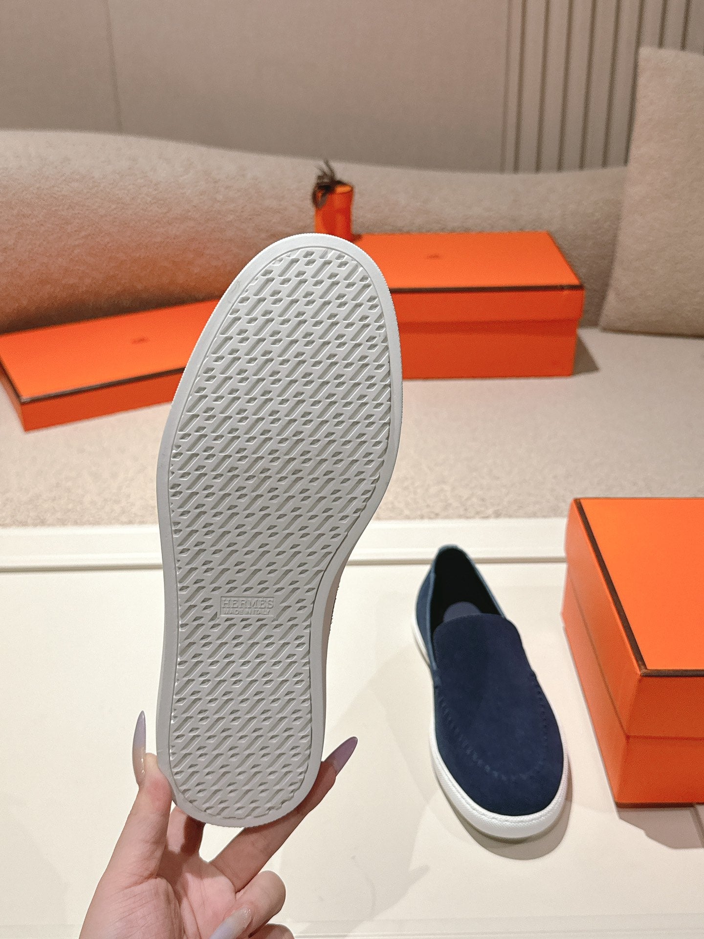 HM Julien Loafer Navy Blue Suede 577428