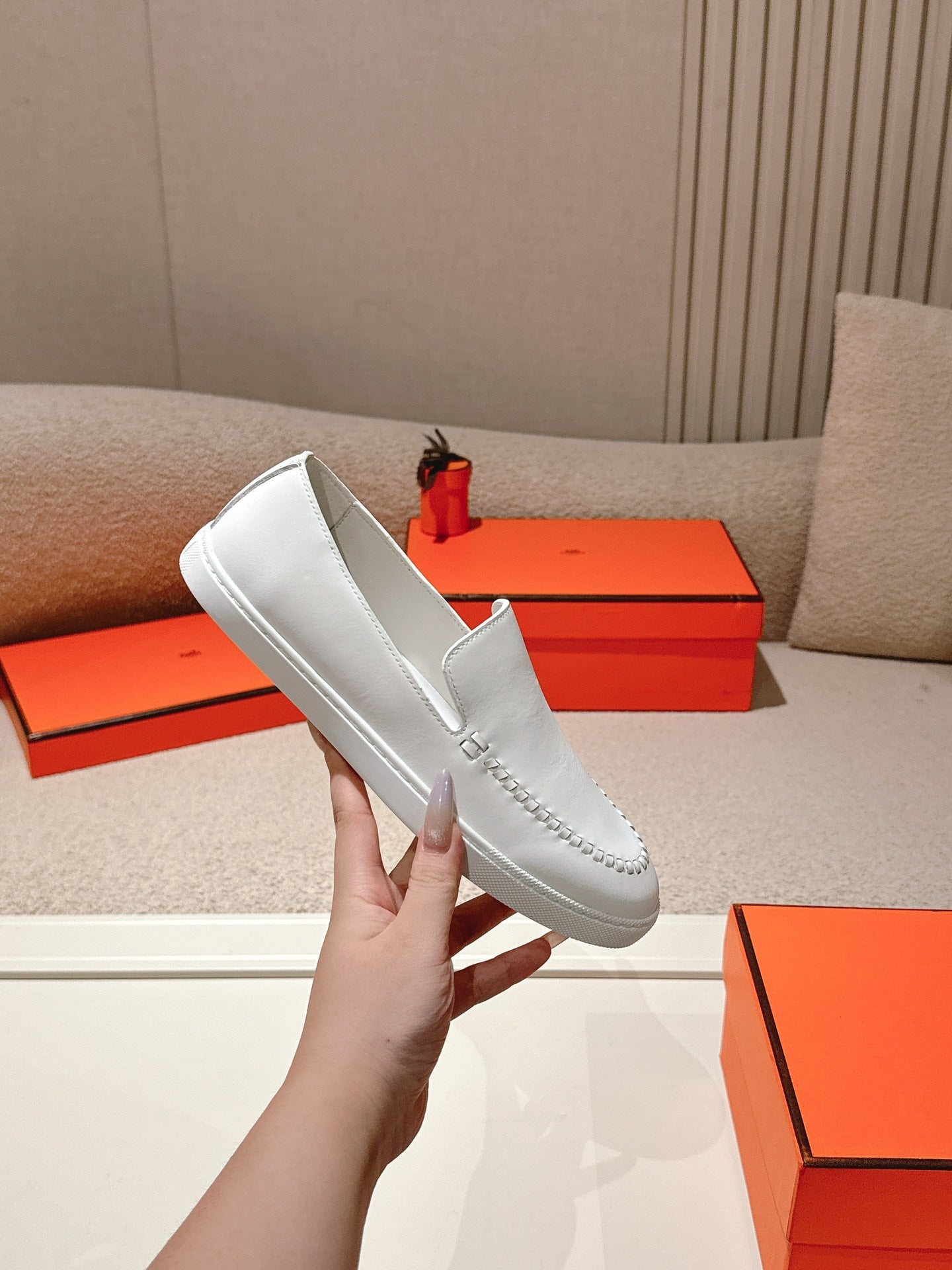 HM Julien Loafer White Calfskin 577429