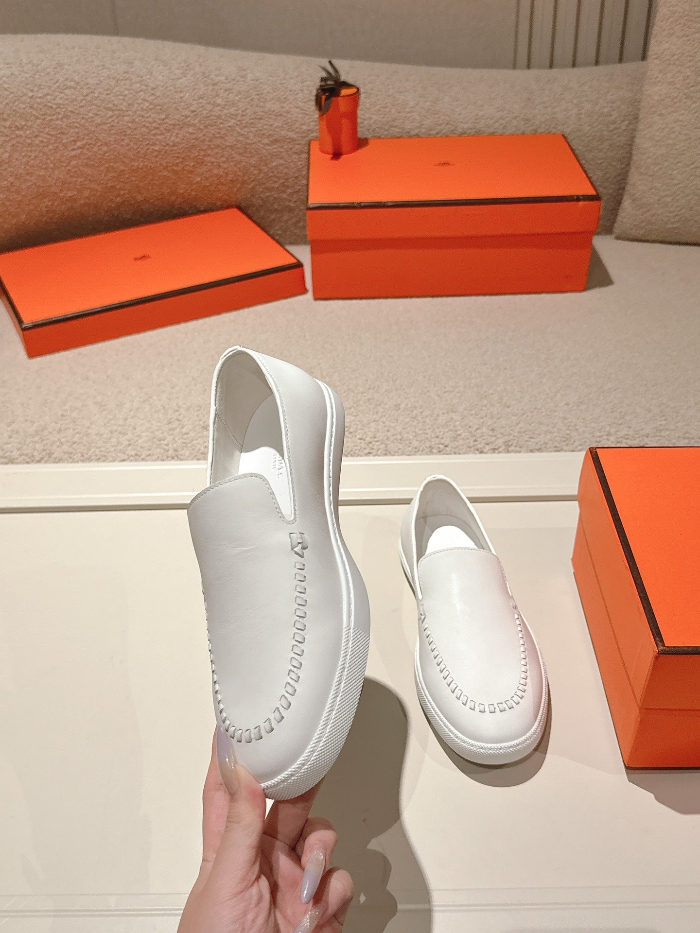 HM Julien Loafer White Calfskin 577429