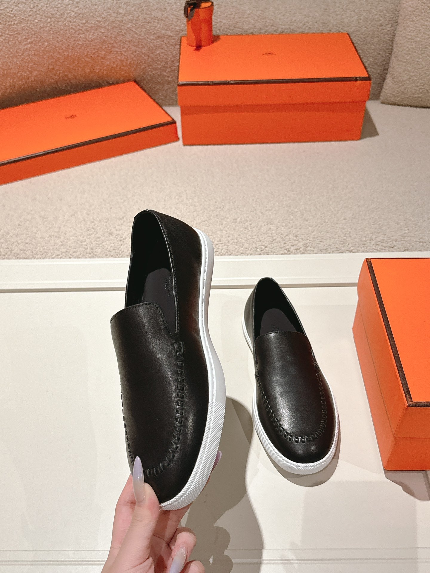 HM Julien Loafer Black Calfskin 577430