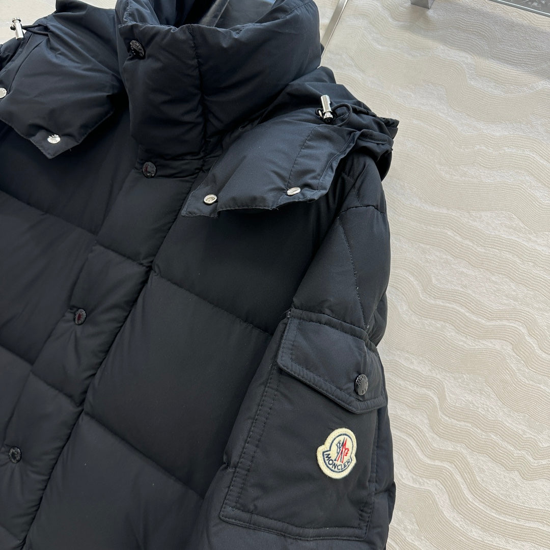 Moncler 2026 Black Hanoverian Hooded Long Down Jacket 446778