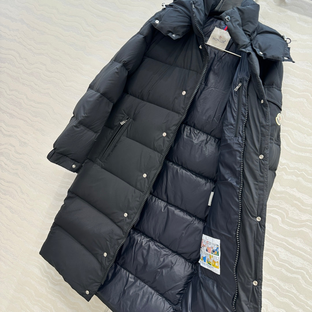 Moncler 2026 Black Hanoverian Hooded Long Down Jacket 446778