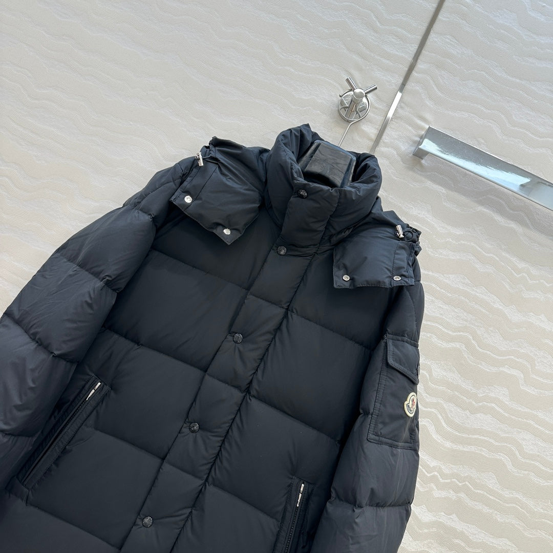 Moncler 2026 Black Hanoverian Hooded Long Down Jacket 446778
