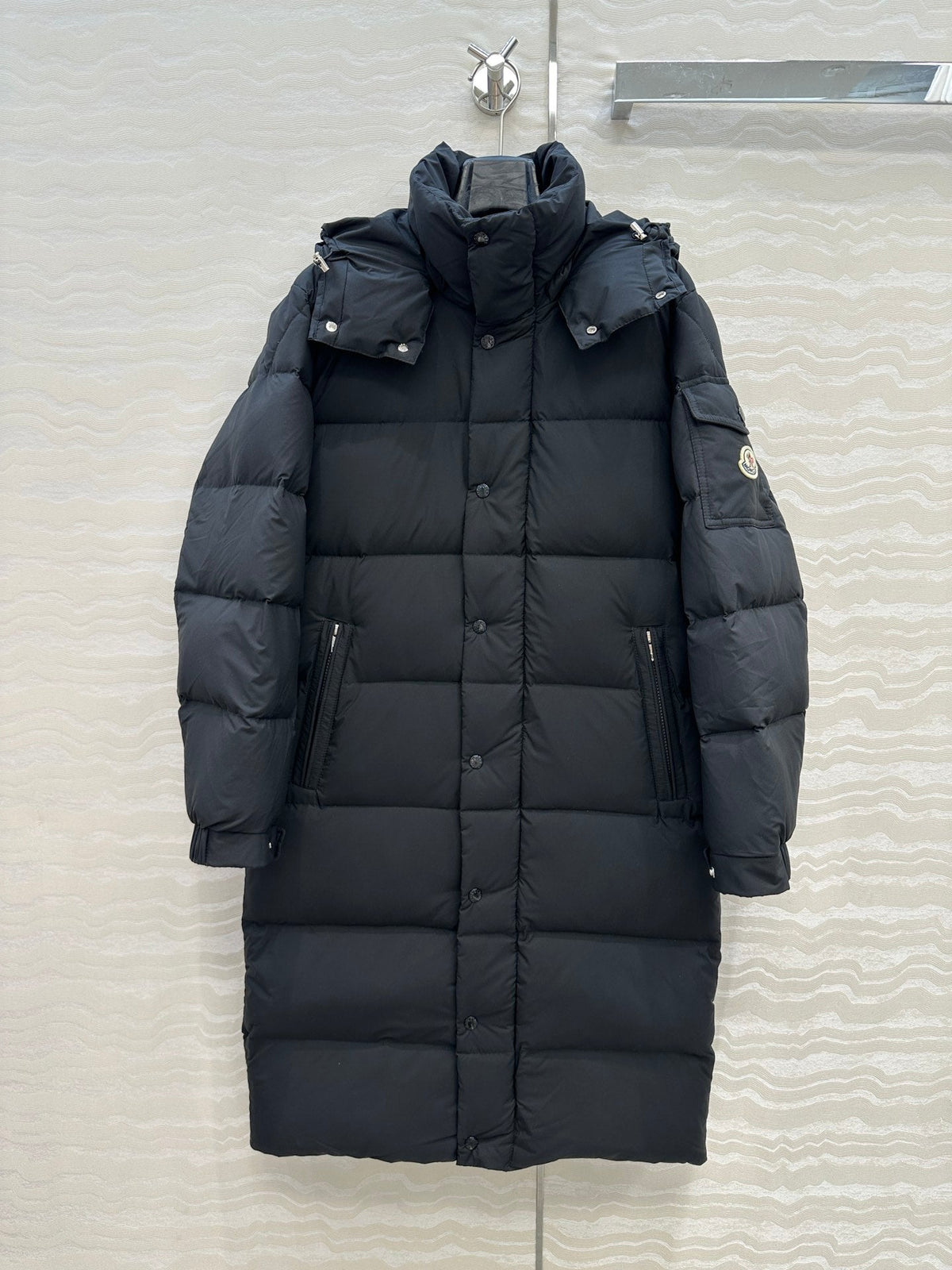 Moncler 2026 Black Hanoverian Hooded Long Down Jacket 446778